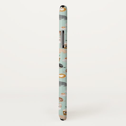 かわいく真新しいダックスフントおよびコーヒーパターン Case-Mate iPhoneケース (裏面/右)