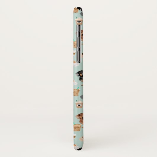 かわいく真新しいダックスフントおよびコーヒーパターン Case-Mate iPhoneケース (裏面/左)