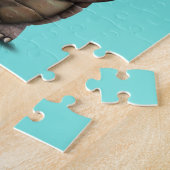 かわいく真面目なカメの身に着けているガラス ジグソーパズル (側面)