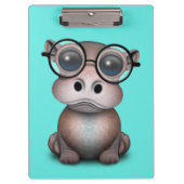 かわいく真面目なベビーのカバの身に着けているガラス クリップボード (正面)