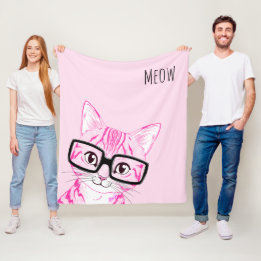 かわいく真面目な猫のバターのようで柔らかいフリースブランケット媒体 フリースブランケット