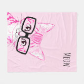 かわいく真面目な猫のバターのようで柔らかいフリースブランケット媒体 フリースブランケット (正面(横))