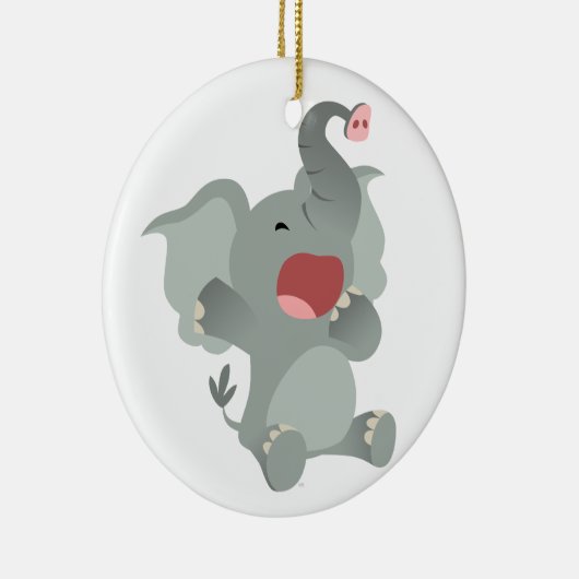 かわいく眠い漫画象のオーナメント セラミックオーナメント (右)