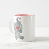 かわいく眠い漫画象のマグ ツートーンマグカップ (正面左)