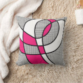 かわいく粋なピンクおよび黒く及び白い水玉模様 クッション (ブランケット)