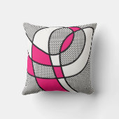 かわいく粋なピンクおよび黒く及び白い水玉模様 クッション (裏面)