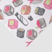 かわいく粋な水彩画の寿司の為および箸 薄葉紙 (詳細)