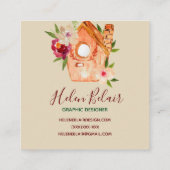 かわいく素朴な花の鳥の家の名刺 スクエア名刺 (裏面)