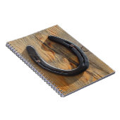 かわいく素朴な西部の幸運の蹄鉄の木製の一見 ノートブック (右側)