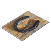 かわいく素朴な西部の幸運の蹄鉄の木製の一見 ノートブック (左側)