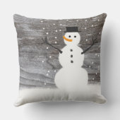 "かわいく素朴な雪だるまの枕装飾用クッション クッション (裏面)