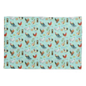 かわいく継ぎ目が無いオンドリパターン漫画 枕カバー (裏面)