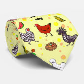 かわいく継ぎ目が無い鶏パターン漫画 ネクタイ (ロール)