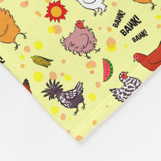 かわいく継ぎ目が無い鶏パターン漫画 フリースブランケット (角)