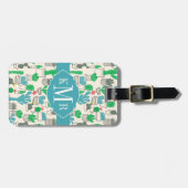 かわいく自然な花のサボテンパターン ラゲッジタグ (正面横)