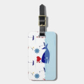 かわいく航海のなクジラ ラゲッジタグ (正面縦)