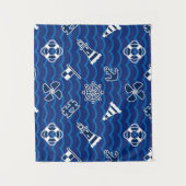 かわいく航海のな波パターン タペストリー (正面)