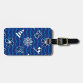 かわいく航海のな波パターン ラゲッジタグ (正面横)