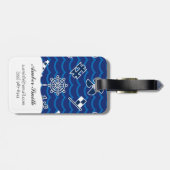 かわいく航海のな波パターン ラゲッジタグ (裏面横)