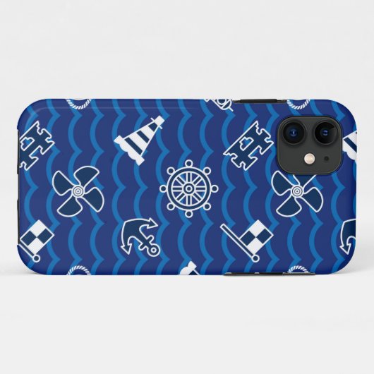 かわいく航海のな波パターン Case-Mate iPhoneケース (裏面(横))