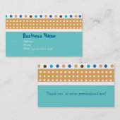 かわいく芸術的でお洒落な水玉模様パターン 名刺 (正面/裏面)