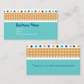 かわいく芸術的でお洒落な水玉模様パターン 名刺 (正面/裏面)