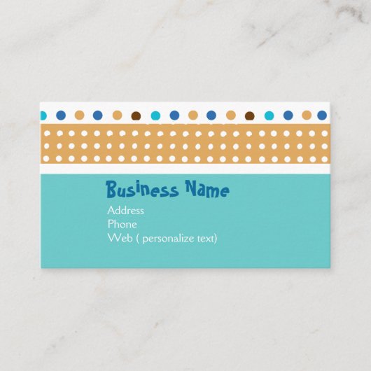 かわいく芸術的でお洒落な水玉模様パターン 名刺 (正面)