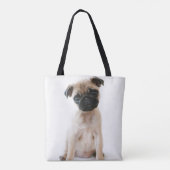 かわいく若いパグ犬 トートバッグ (裏面)