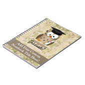 かわいく賢いフクロウの卒業生 ノートブック (左側)