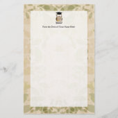 かわいく賢いフクロウの卒業生 便箋 (正面)