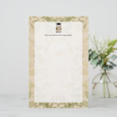 かわいく賢いフクロウの卒業生 便箋 (スタンド正面)