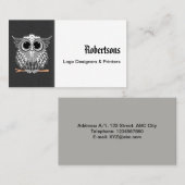 かわいく賢いフクロウの曼荼羅の落書きのHennaパターン 名刺 (正面/裏面)