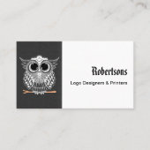 かわいく賢いフクロウの曼荼羅の落書きのHennaパターン 名刺 (正面)