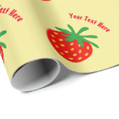 かわいく赤いいちごパターンカスタムな包装紙 ラッピングペーパー (ロールコーナー)