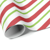 かわいく赤いおよび緑のはっか菓子の杖 ラッピングペーパー (ロールコーナー)