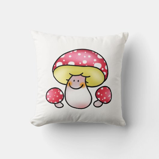 かわいく赤いきのこ クッション (正面)