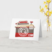 かわいく赤いカメラ愛ハートの写真撮影は感謝していしています カード (黄色い花)