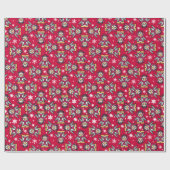 かわいく赤いクリスマスのペンギンの休日の覆い ラッピングペーパー (フラット)