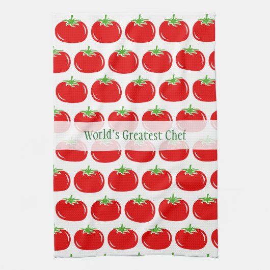 かわいく赤いトマトのカスタムな台所タオルのギフトのアイディア キッチンタオル (縦)