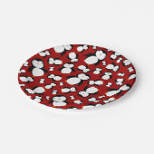 かわいく赤いペンギンパターン ペーパープレート (アングル)