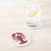 かわいく赤いロブスターの砂岩コースター コースター (側面)