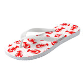 かわいく赤いロブスター動物パターン ビーチサンダル (アングル)