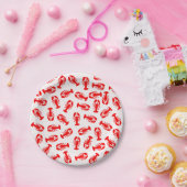 かわいく赤いロブスター動物パターン ペーパープレート (パーティー)