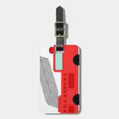 かわいく赤い普通消防車 ラゲッジタグ (正面縦)