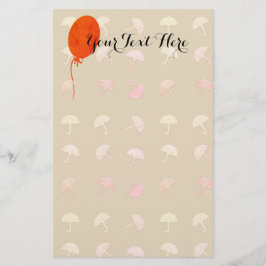 かわいく赤い気球の傘家族のパーティーのベビーの子供 便箋