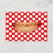 かわいく赤い水玉模様及び風味がよいホットドッグの軽食のデザイン 名刺 (裏面)