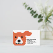 かわいく赤い犬|の動物愛好家の|のペットの世話| 名刺 (スタンド正面)