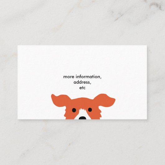 かわいく赤い犬|の動物愛好家の|のペットの世話| 名刺 (裏面)