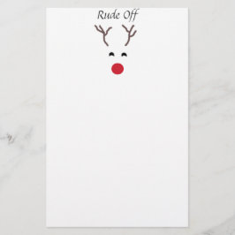 かわいく赤い鼻のトナカイのクリスマスの文房具 便箋
