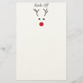 かわいく赤い鼻のトナカイのクリスマスの文房具 便箋 (正面)